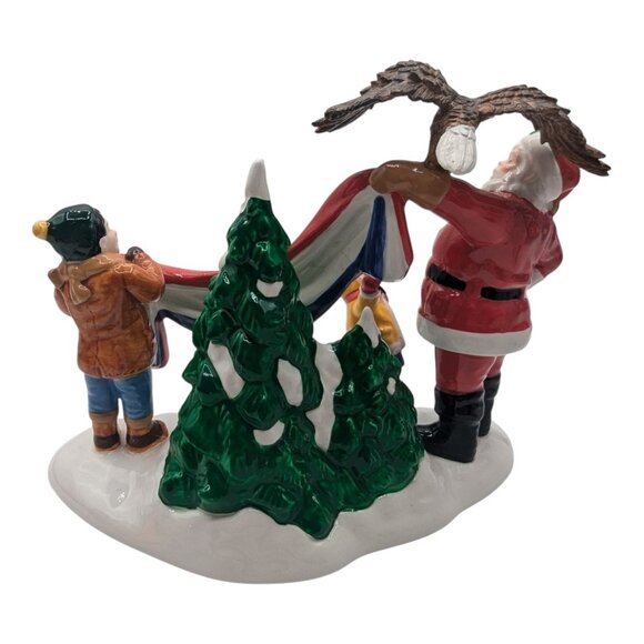 Dept 56 Snow Village Santa Comes to Town 2003 Spirit of America Banner Eagle Box - Picture 3 of 12